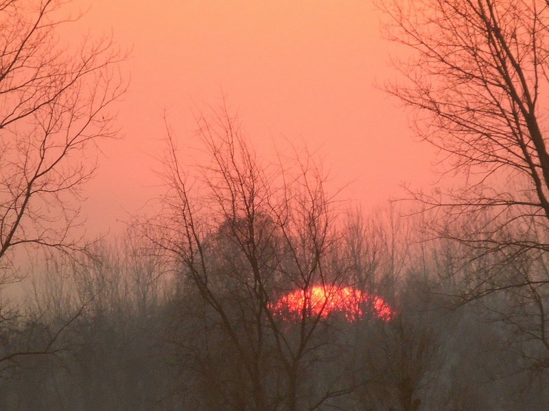 Tramonto invernale sul Ticino